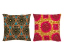 Coussin Motif Ronds Mélange de Tissus
