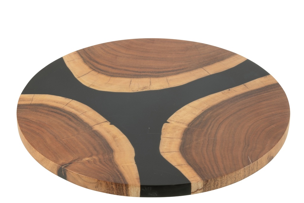 Planche à découper ronde en bois d'acacia/résine