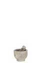 Mortier et pilon en marbre beige