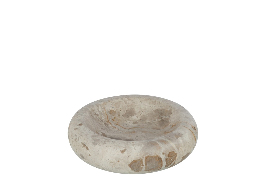 Bol Rond Bas en Marbre Beige