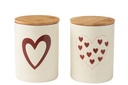 Bocal de rangement Coeurs Porcelaine Blanc/Rouge