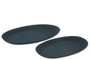 Lot de 2 assiettes ovales en fer