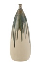 Vase Peinture Céramique Naturel/Vert Grand