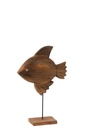 Décoration Poisson Bois de manguier/Métal Marron/Noir
