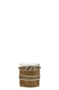 Photophore en verre marron/beige