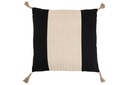 Coussin tissé carré en polyester noir
