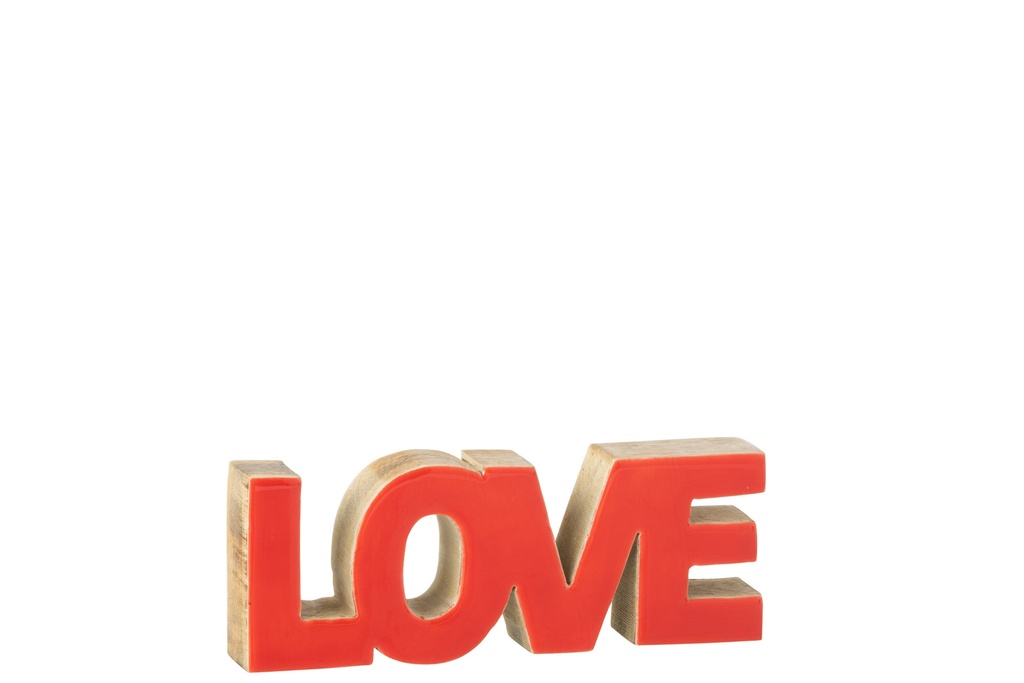 Lettre Amour Bois de Manguier Rouge