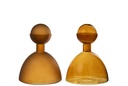 Vase Bouteille + Bouchon Rond Verre Brillant/Mat