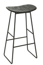 Tabouret Rectangulaire Recyclé Teck Noir