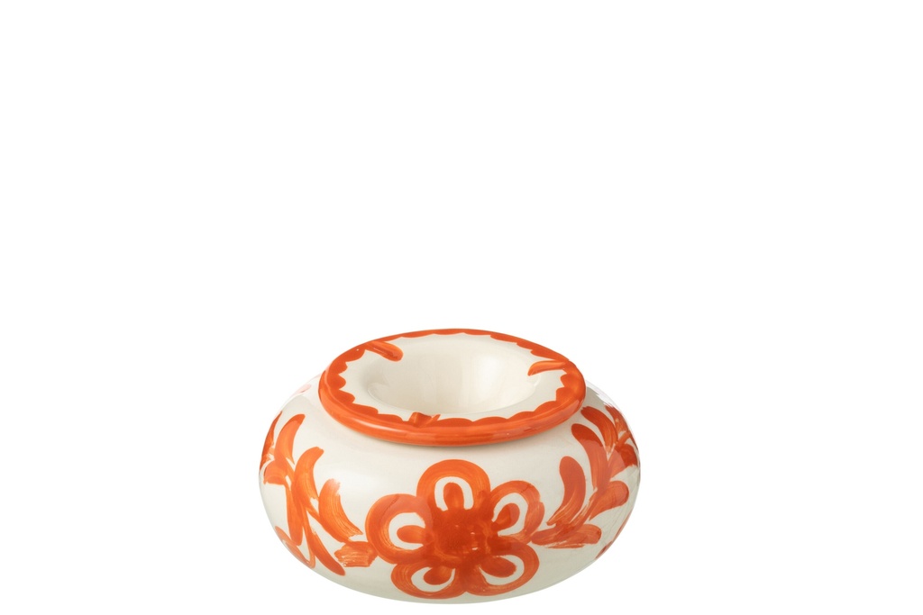 Cendrier Granada Céramique Blanc/Orange Grand