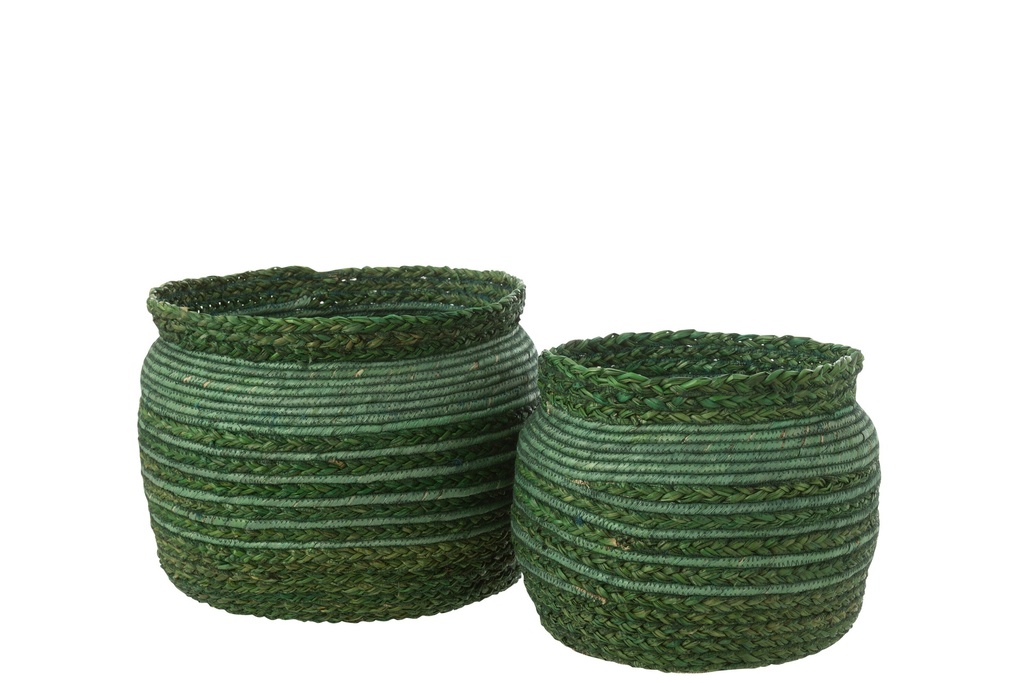 [51868] Set Of 2 Basket Braided Edge