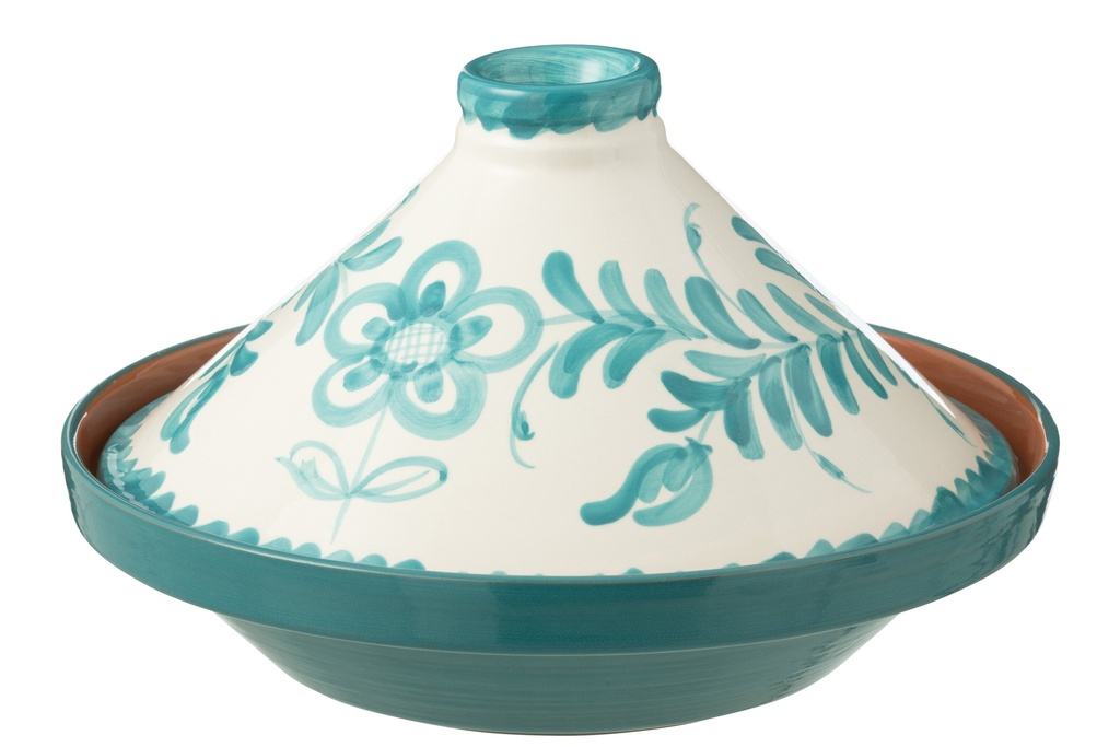 Tajine Granada en céramique blanc/aqua