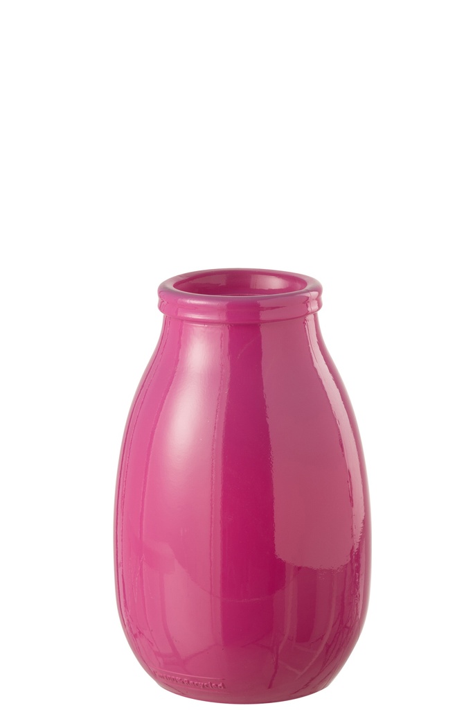 Vase en verre orange rose grand