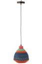 Lampe suspendue à rayures et fond en zigzag en jonc de mer