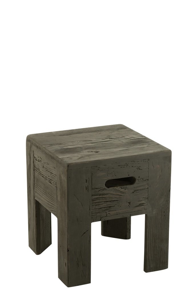 Tabouret Will en bois de pin noir
