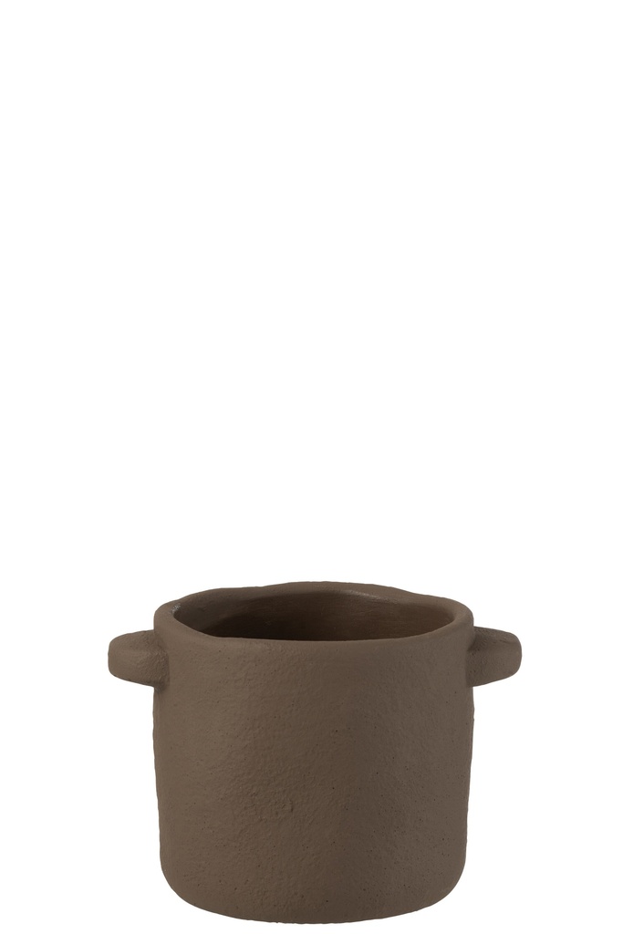Pot Gustave Cement Dark Brown