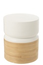 Table d'appoint ronde en bambou blanc/naturel