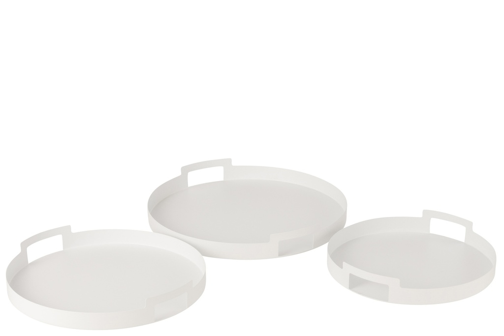 Lot de 3 plateaux ronds en métal