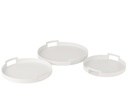 Lot de 3 plateaux ronds en métal