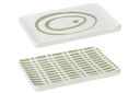 Plateau rectangulaire en bois de manguier vert/blanc