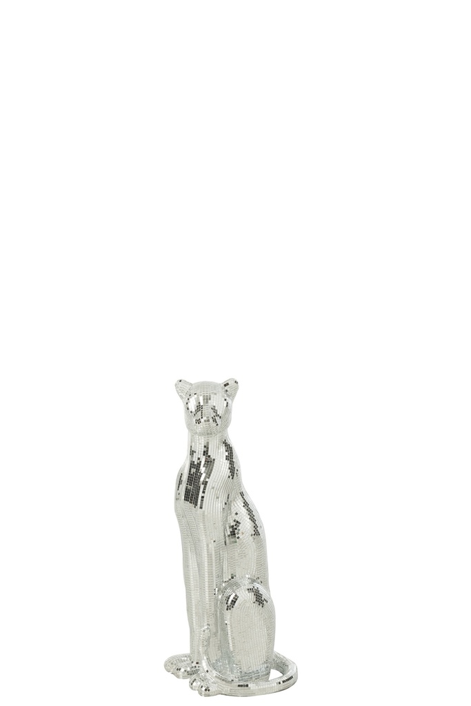 Leopard Mirror Resin Silver Small