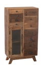 Étagère rétro en bois recyclé/verre naturel