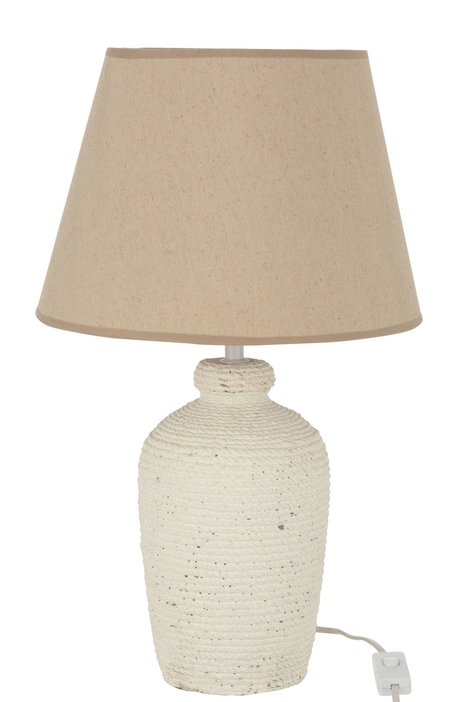 [15364] Lamp Esmee Cem/Tex White/Beige