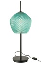Lampe de table en verre bleu