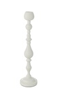 Candle Holder Monarchy Metal White