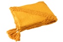 Plaid Tufted Pattern+Tassels Cotton Ochre