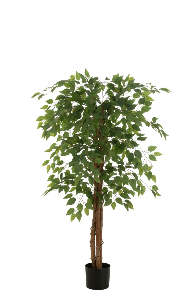 Ficus artificiel en pot brillant