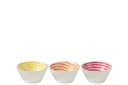 Bowl Spiral Mango Wood Pink/Orange/Yellow