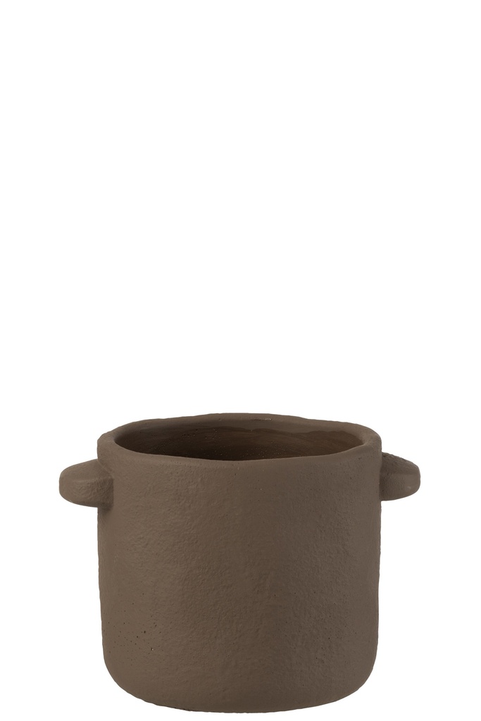 Pot Gustave Cement Dark Brown
