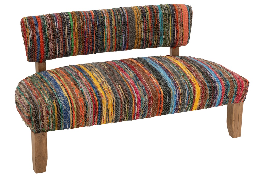 Sofa 2 People Chindi Wood/Textile