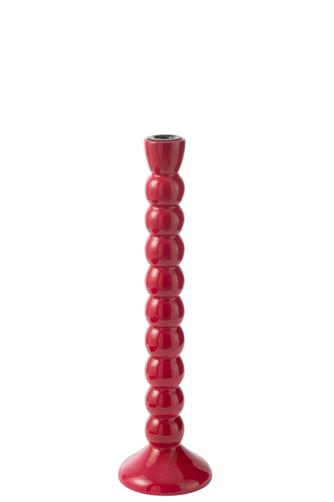 Candle Holder Mango Wood Fuchsia