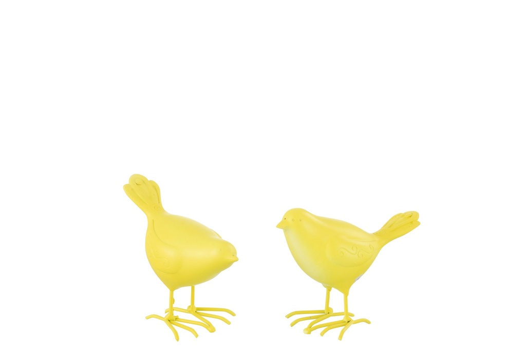 Oiseaux en polyrésine jaune, petit assortiment