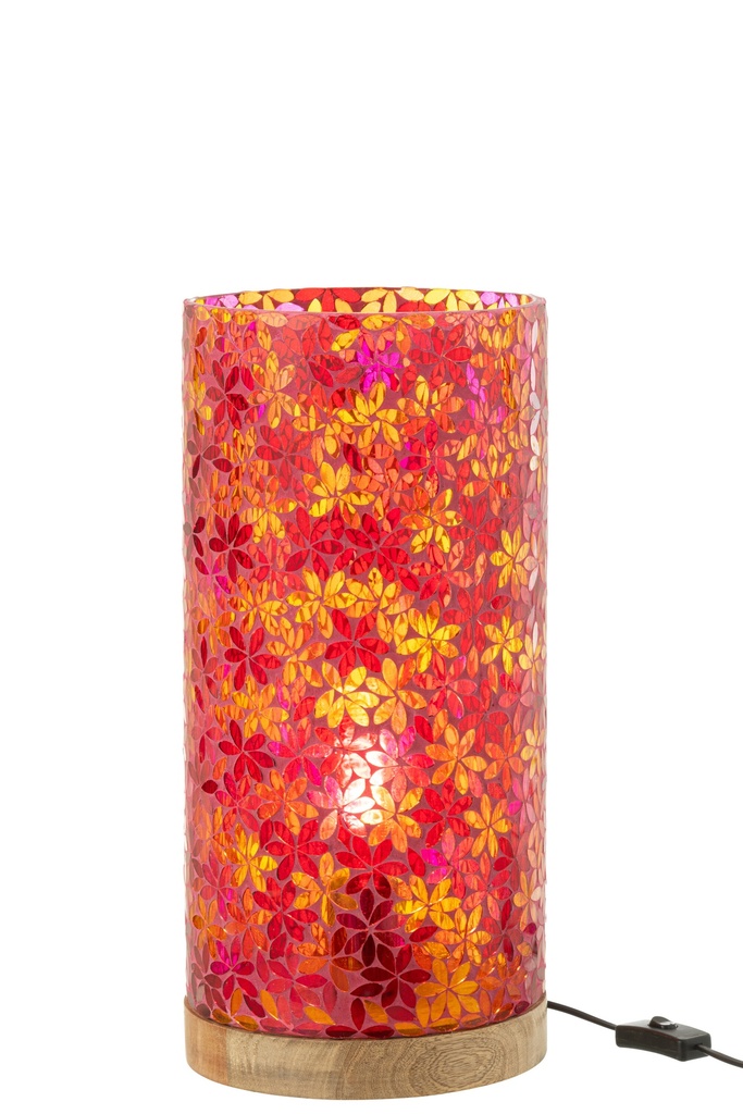 Lampe de table en mosaïque de fleurs en verre