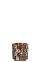 Hurricane Square Mosaic Glass Brown