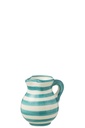 Pichet Granada Stripes en céramique blanc/aqua
