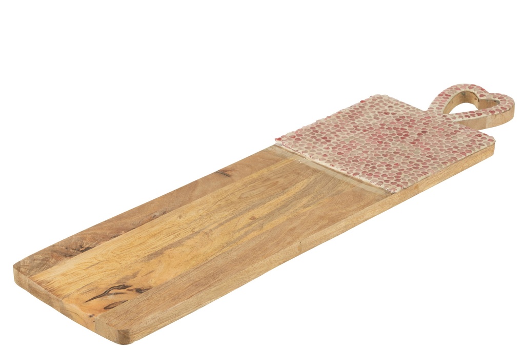 Planche de service en mosaïque en forme de cœur longue