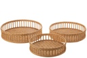Set Of 3 Tray Round Bamboo