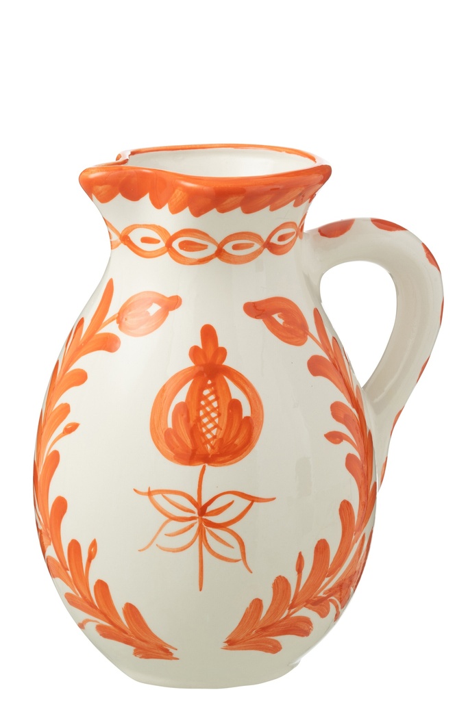 Pichet Granada Céramique Blanc/Orange Grand