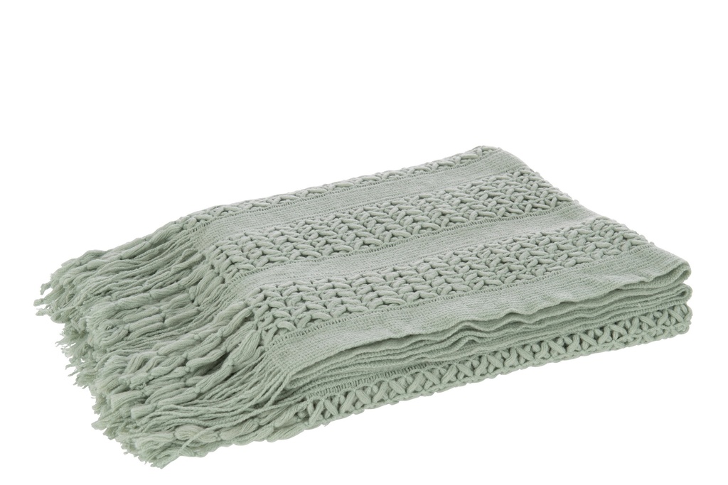[33439] Plaid Knitted Acrylic Light Green