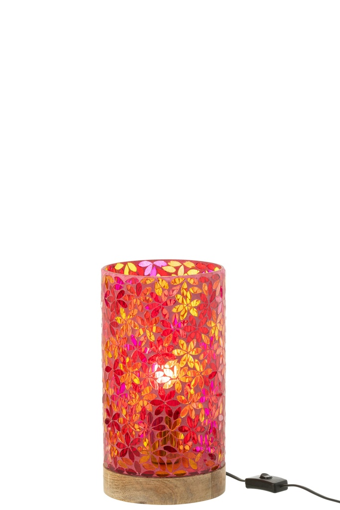 Lampe de table en mosaïque de fleurs en verre