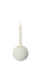 Bougeoir Creta Rond Ciment Blanc