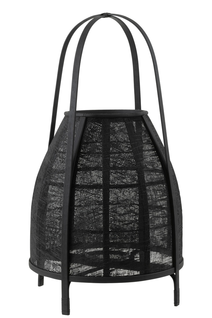 Lanterne Capuche Bambou Noir Grand