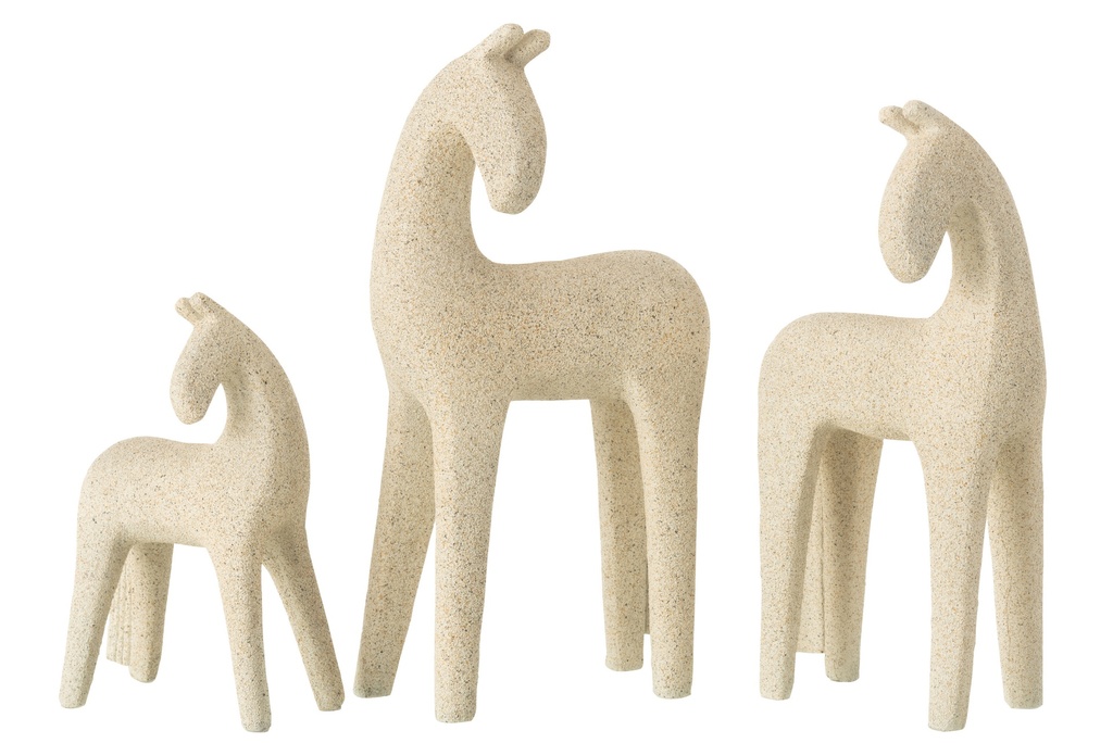 Ensemble de 3 chevaux modernes en résine