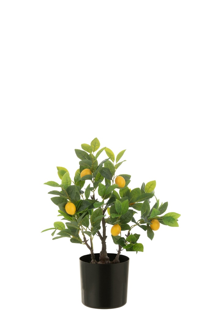 Citronnier artificiel en pot vert