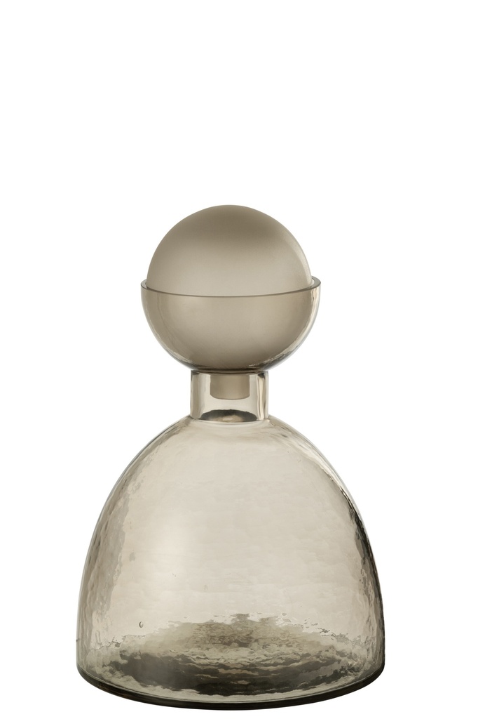 Vase Bouteille+Bouchon Yara Verre Greige