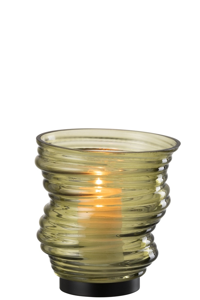 Vase Tornado Glass Green Small